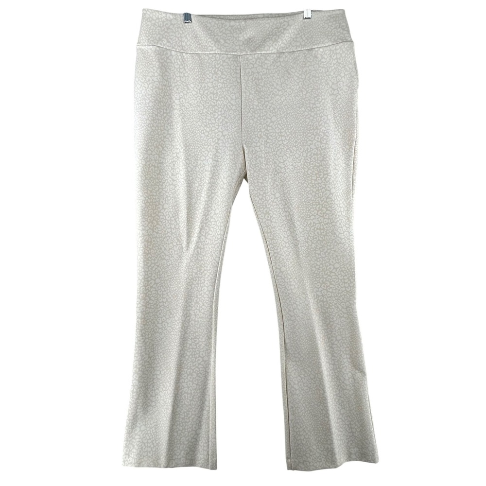 Soft Surroundings Ponte Knit Beige Leopard Bootcut Viscose‎ Spandex Womens 1X